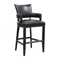 BC-317 Deluxe Design Leather Vintage Wooden High Bar Armchairs